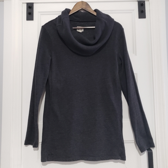 Converse Cowel Neck Long Pullover Sweater Womens L Grey Stretch Top - Picture 4 of 9